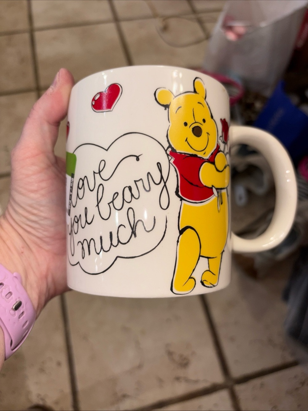 Disney Winnie the Pooh Ceramic Mug - Yellow & Red